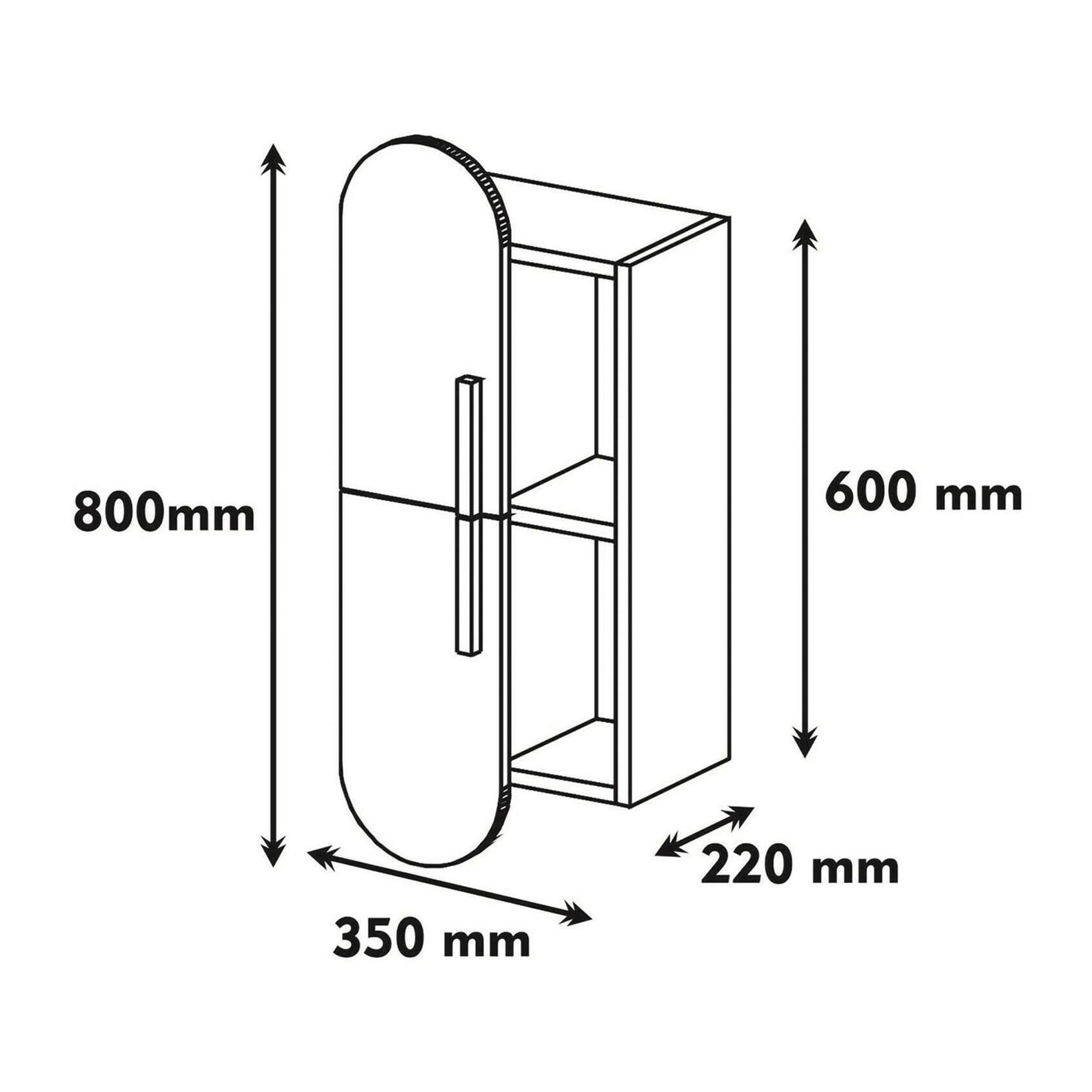 Mensola Dfirman, Scaffale, Ripiano a muro, Scaffalatura multiuso, 35x22h60 cm, Noce e Bianco