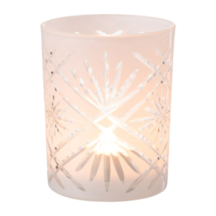 J-Line photophore Santorini - verre - blanc - medium
