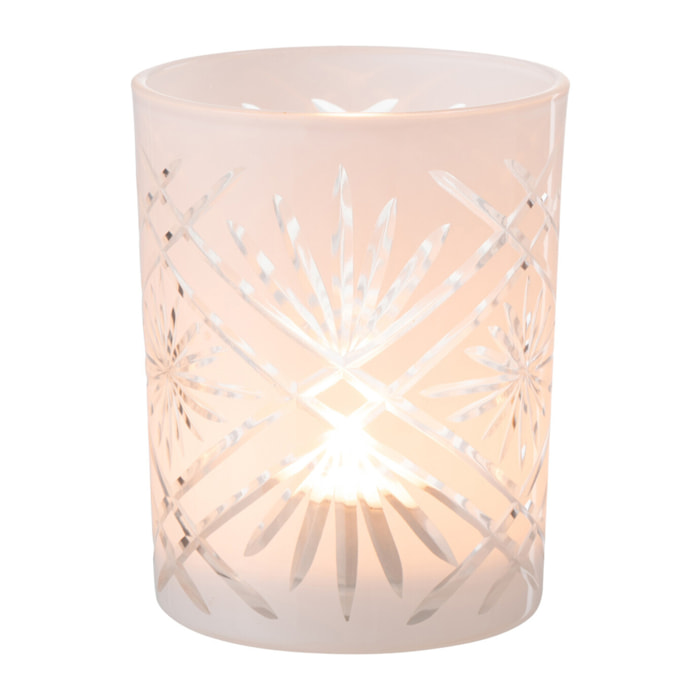 J-Line photophore Santorini - verre - blanc - medium