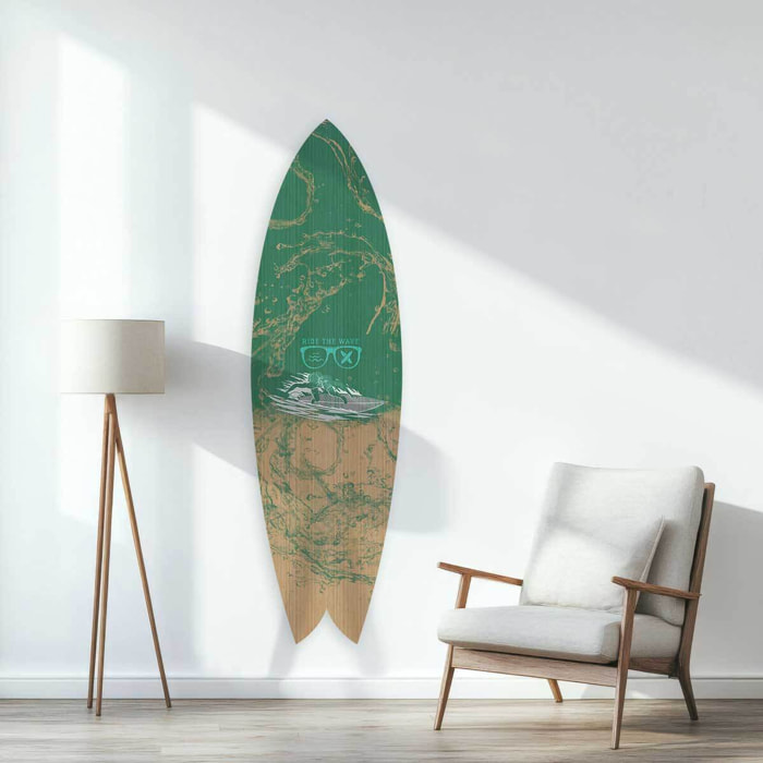 Planche de surf décorative Ride the wave Tableau alu Dibond