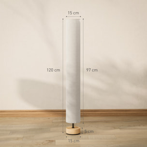 Lámpara de Pie Moderna Lámpara de Salón con Casquillo Máx. 40 W E27 Pantalla de Lino y Marco de Metal para Dormitorio Ø15x120 cm Beige