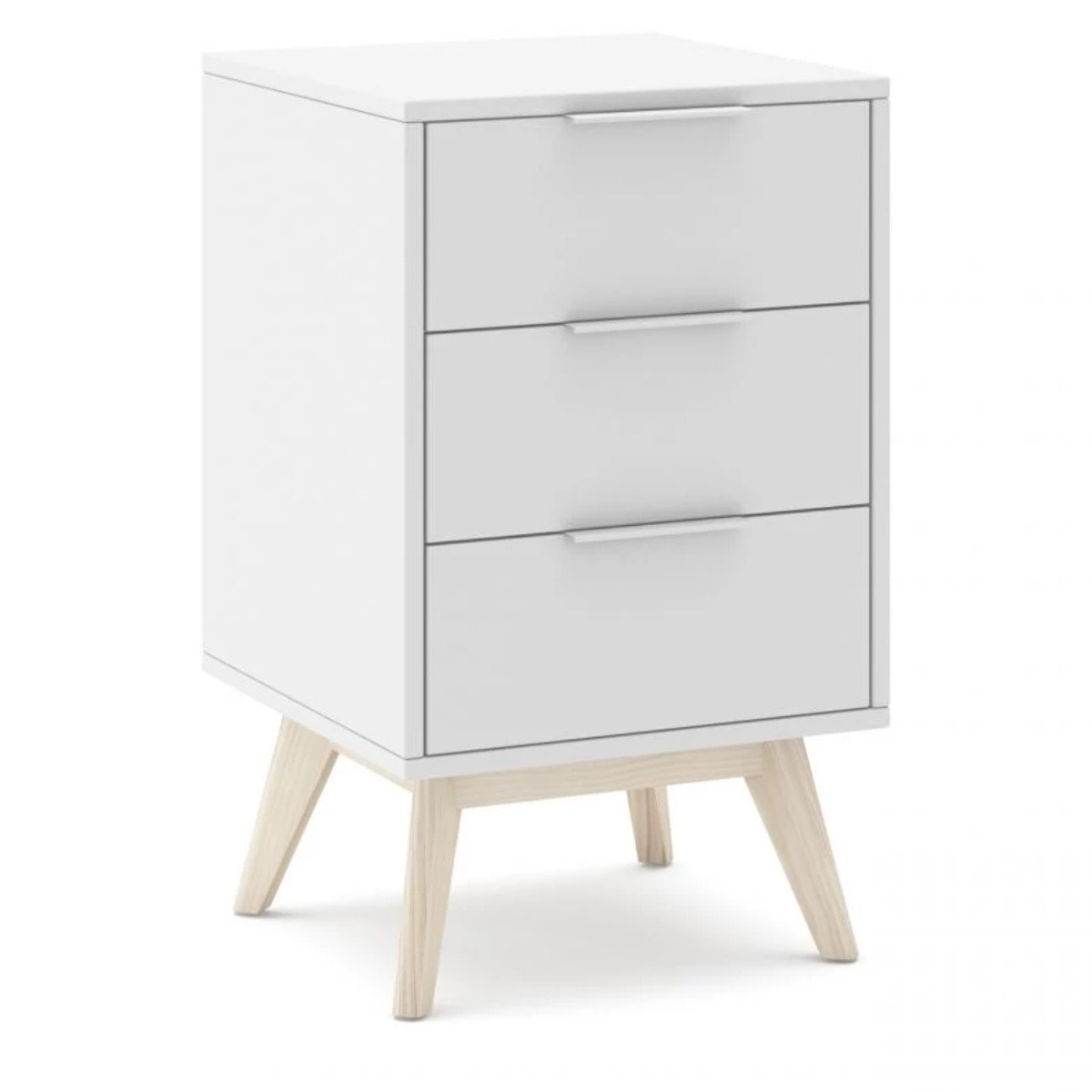 Mesita de noche Numa 3 cajones Blanco - Oak Soft