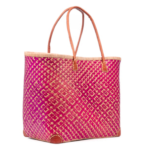 Arda bolso de hombro mujer. Fabricado en paja con asas de cuero.