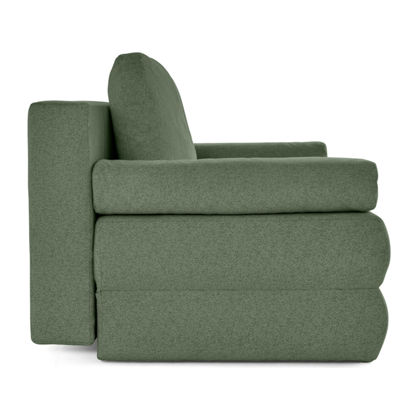 Nora - canapé 3 places convertible avec coffre en tissu texturé - Vert