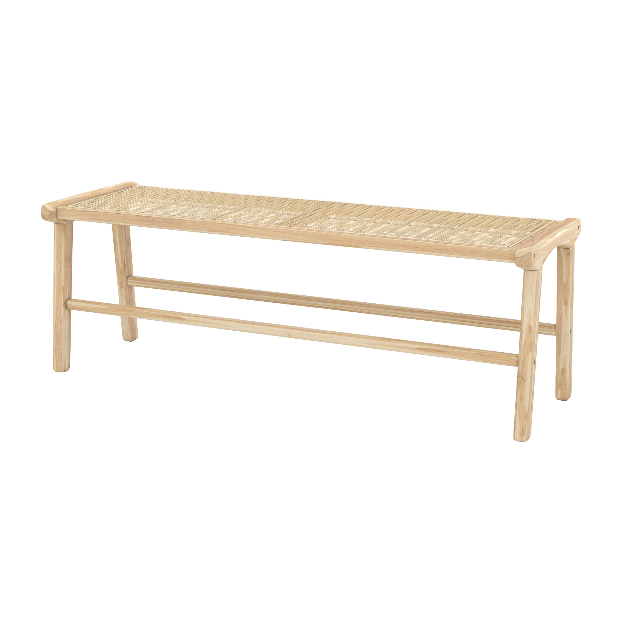 Banc Kuna 120 cm en teck et cannage