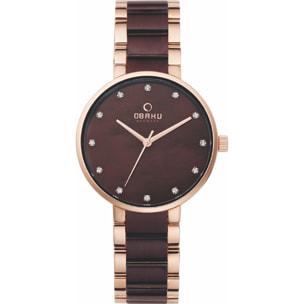 Orologio OBAKU marrone-acciaio colorato