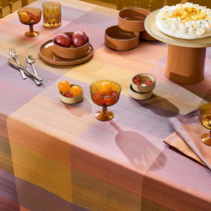 Set pur coton enduit motif jacquard Mille ecossais velvet