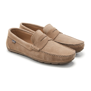 Mocasín de hombre de ante color beige Lois