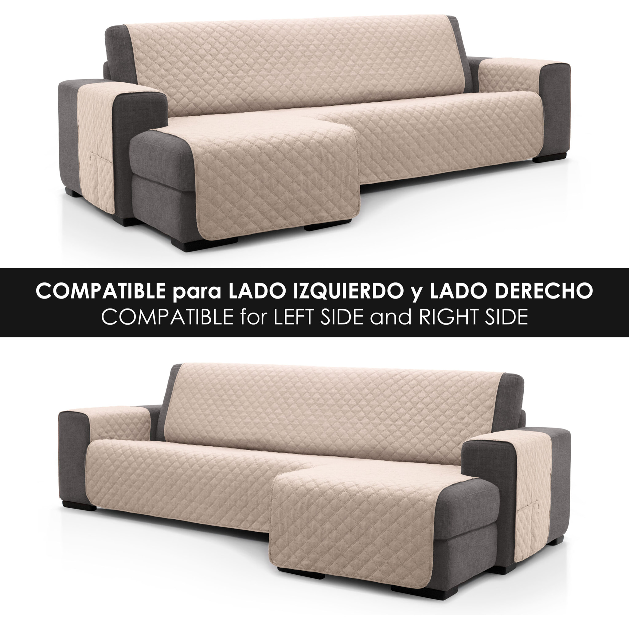 Cubre Sofá ACOLCHADO Chaise Longue modelo JENNY