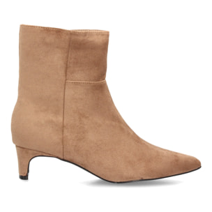 Botines de ante elegantes de tacón bajo femenino