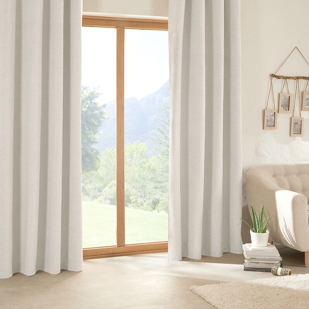 Rideau isolant occultant Soana blanc ivoire 140x260cm