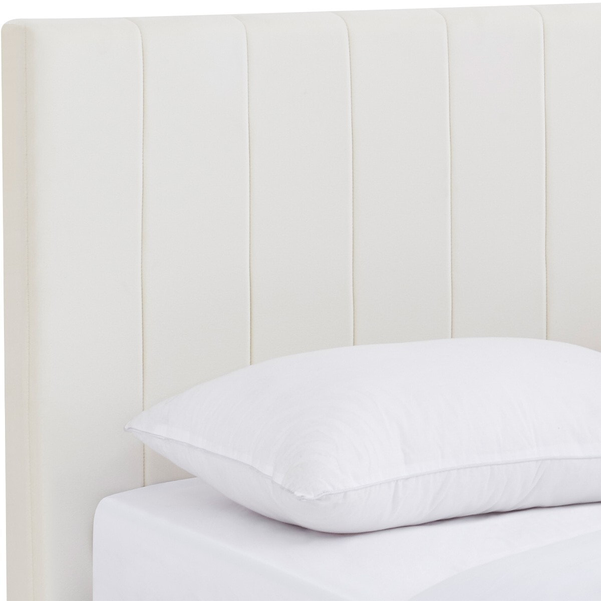 Lit avec tête de lit en velours - WILLIAM