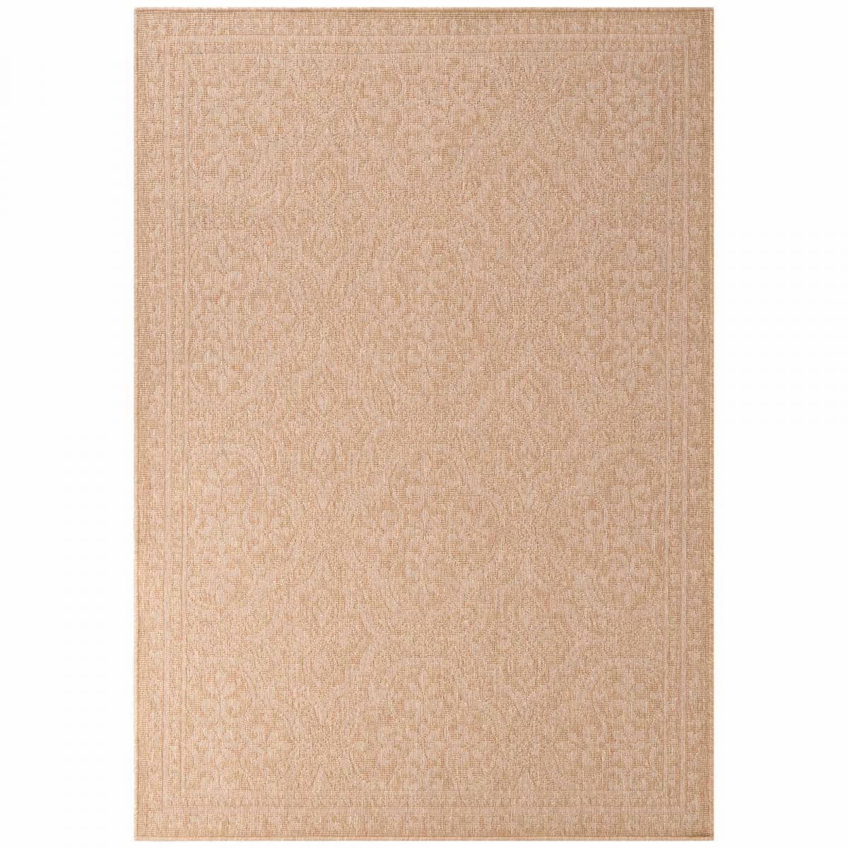 Tapis exterieur kilim oriental, structure robuste, anis