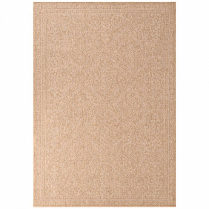 Tapis exterieur kilim oriental, structure robuste, anis