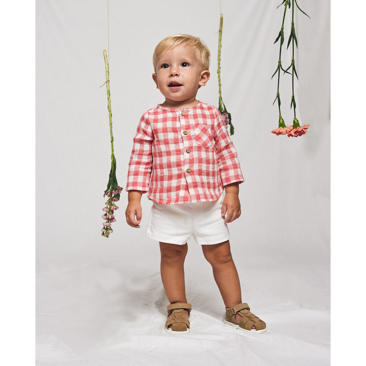 CAMISA CUADRO VICHY CORAL