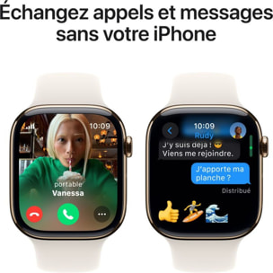 Montre connectée APPLE WATCH Serie 10 46mm Titane Or S/M Cellular