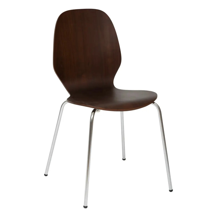 Chaise "Ouro" hévéa et noyer