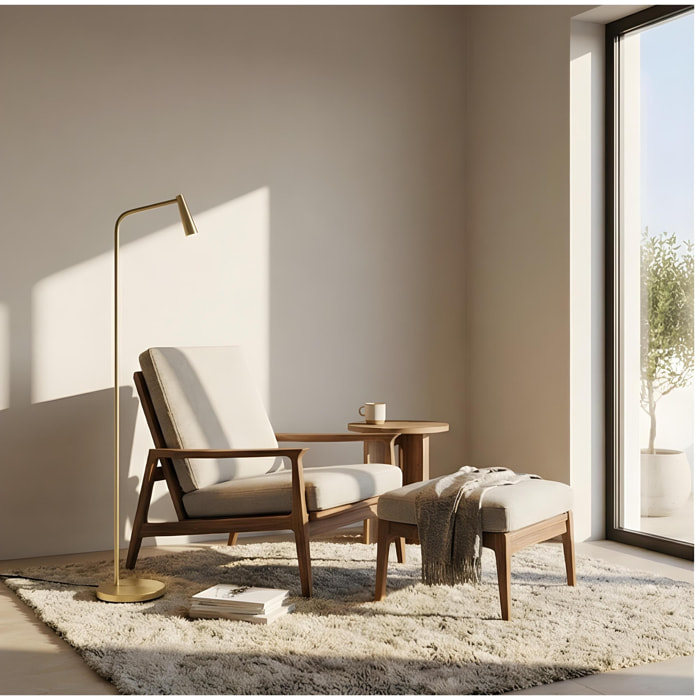 LEDS C4 Pie de salón Gamma LED 4.3 Blanco cálido - 2700K ON-OFF Oro mate 293lm