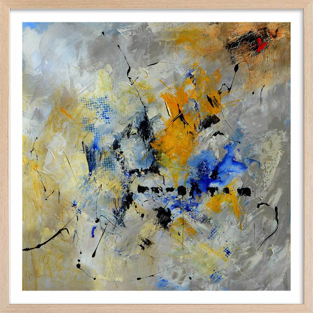 Affiche reproduction abstract art pol Affiche + cadre en bois - Chêne