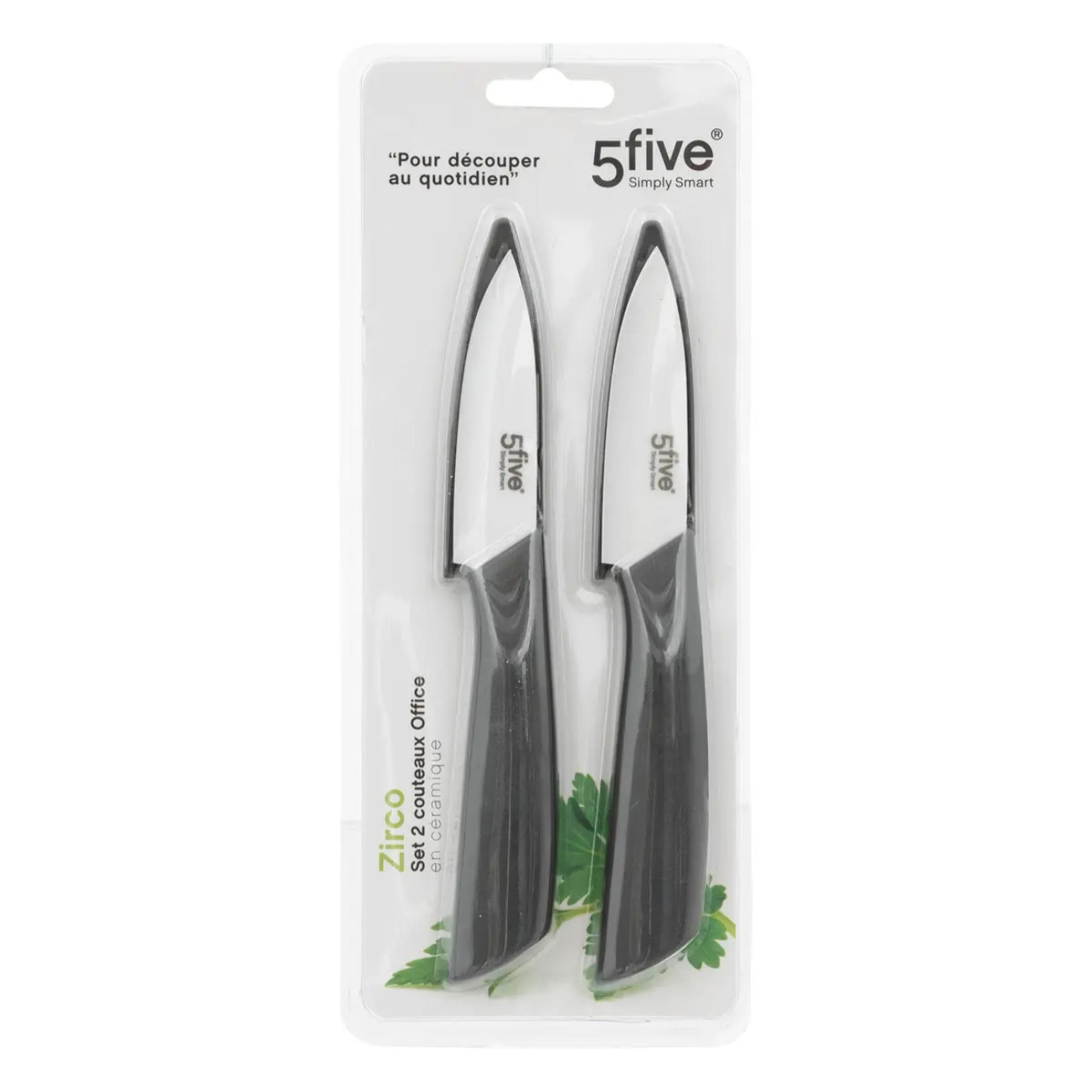 2 couteaux d'office "Zirco" lame 7,7cm en céramique