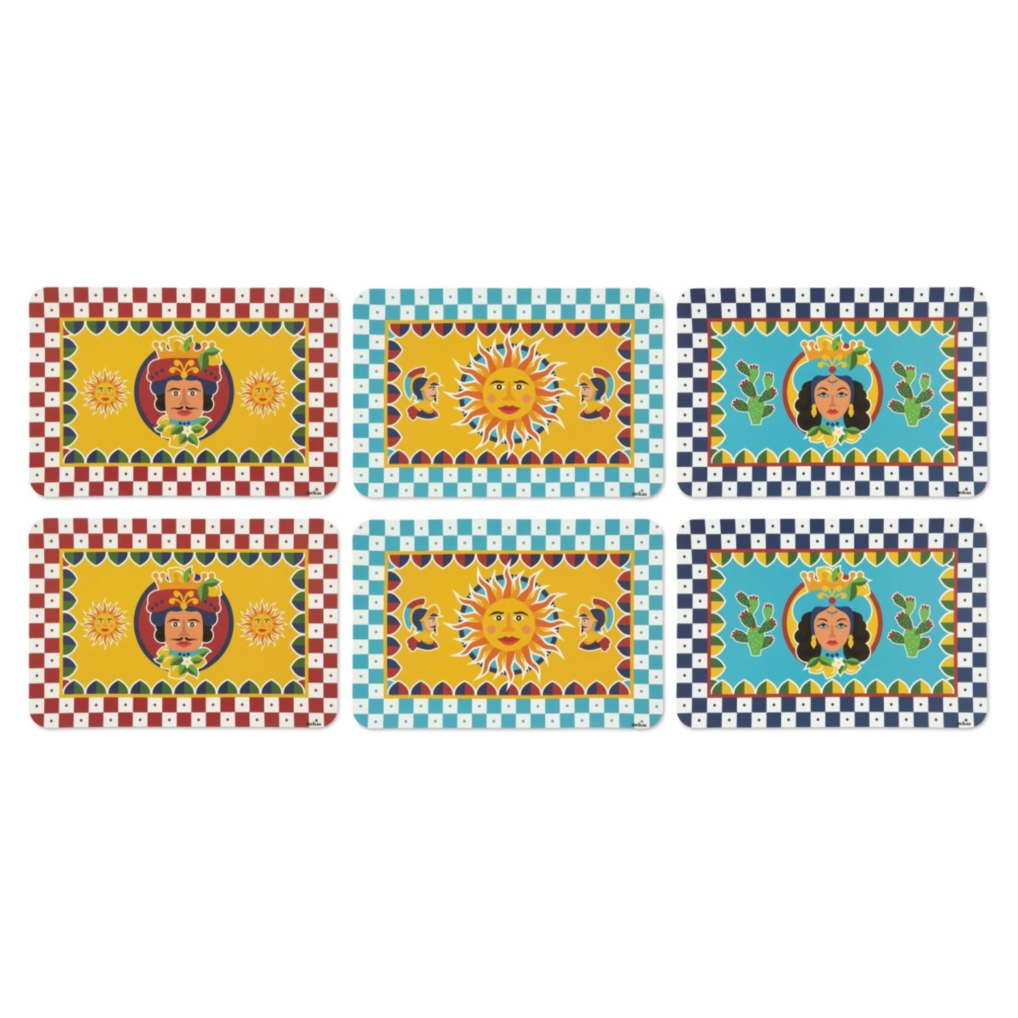 Set de 6 sets de table rectangulaires Excelsa – Sicilian Rhapsody, Polypropylène Multicolore