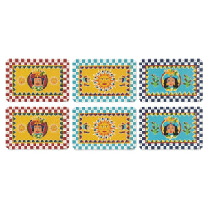 Set de 6 sets de table rectangulaires Excelsa – Sicilian Rhapsody, Polypropylène Multicolore
