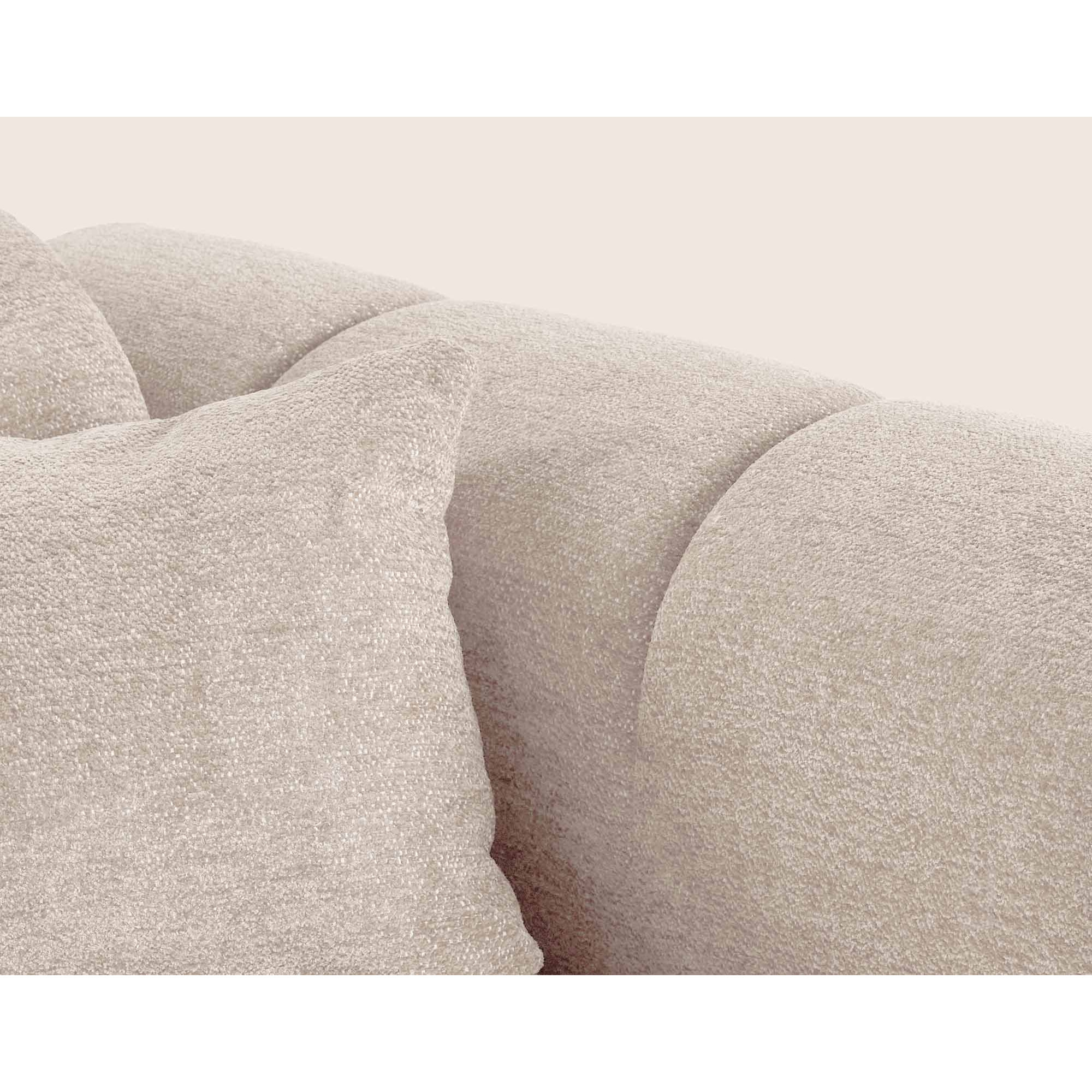 Mini Ray - Canapé d'angle gauche 4 places en tissu texturé - Beige