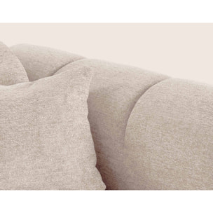 Mini Ray - Canapé d'angle gauche 4 places en tissu texturé - Beige