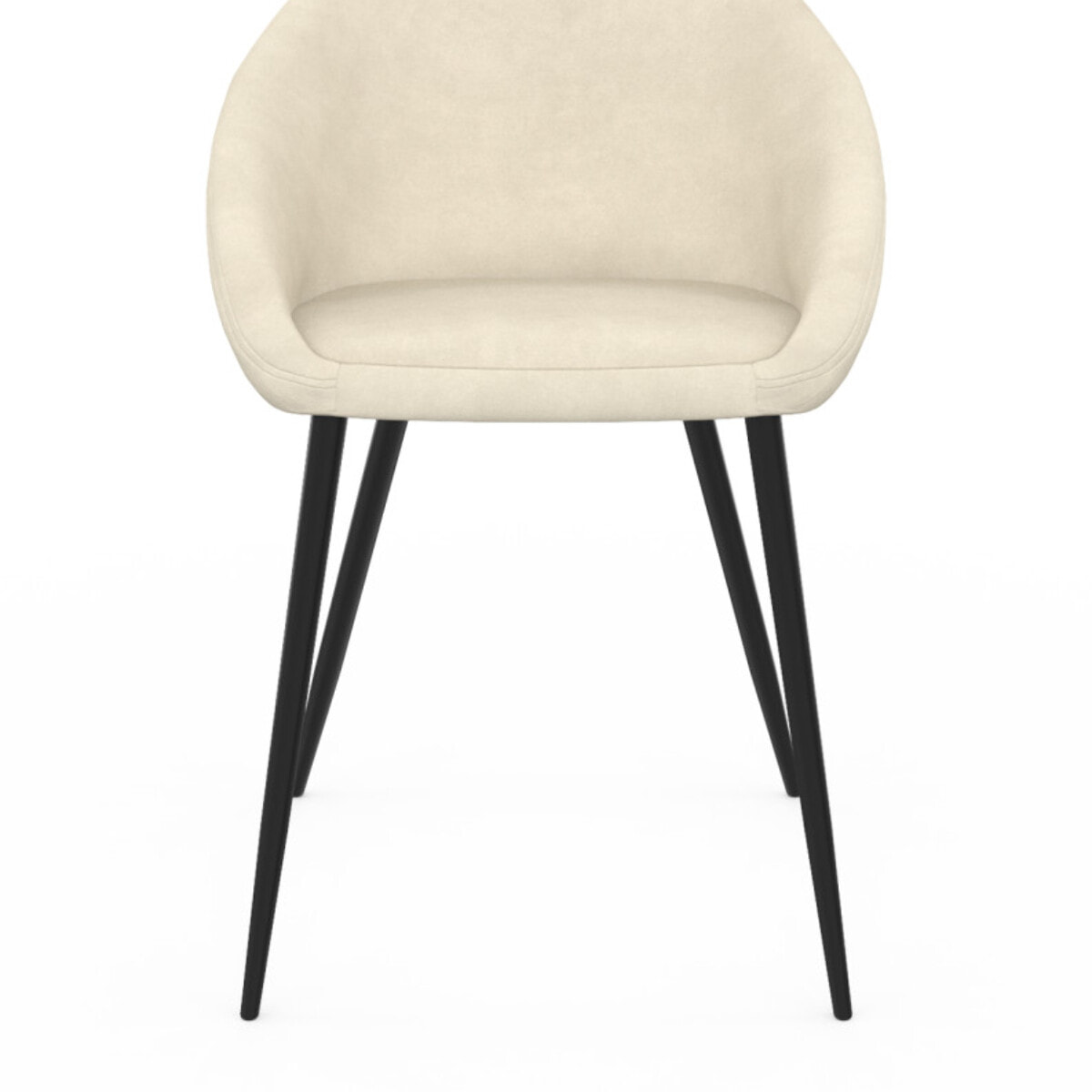 Chaises Dory velours crème pieds métal noirs - lot de 4
