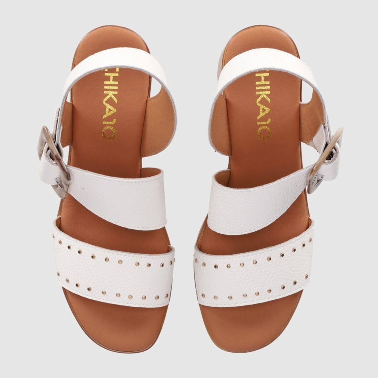 Sandalias de Piel - Blanco - Tacón: 5 cm