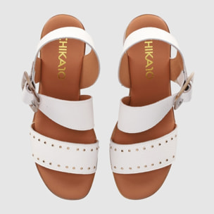 Sandalias de Piel - Blanco - Tacón: 5 cm