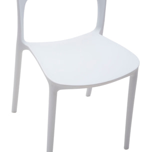 set 4 sedie impilabili in polipropilene bianche