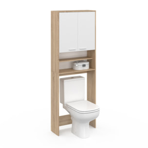 Meuble dessus machine à laver Will blanc et bois