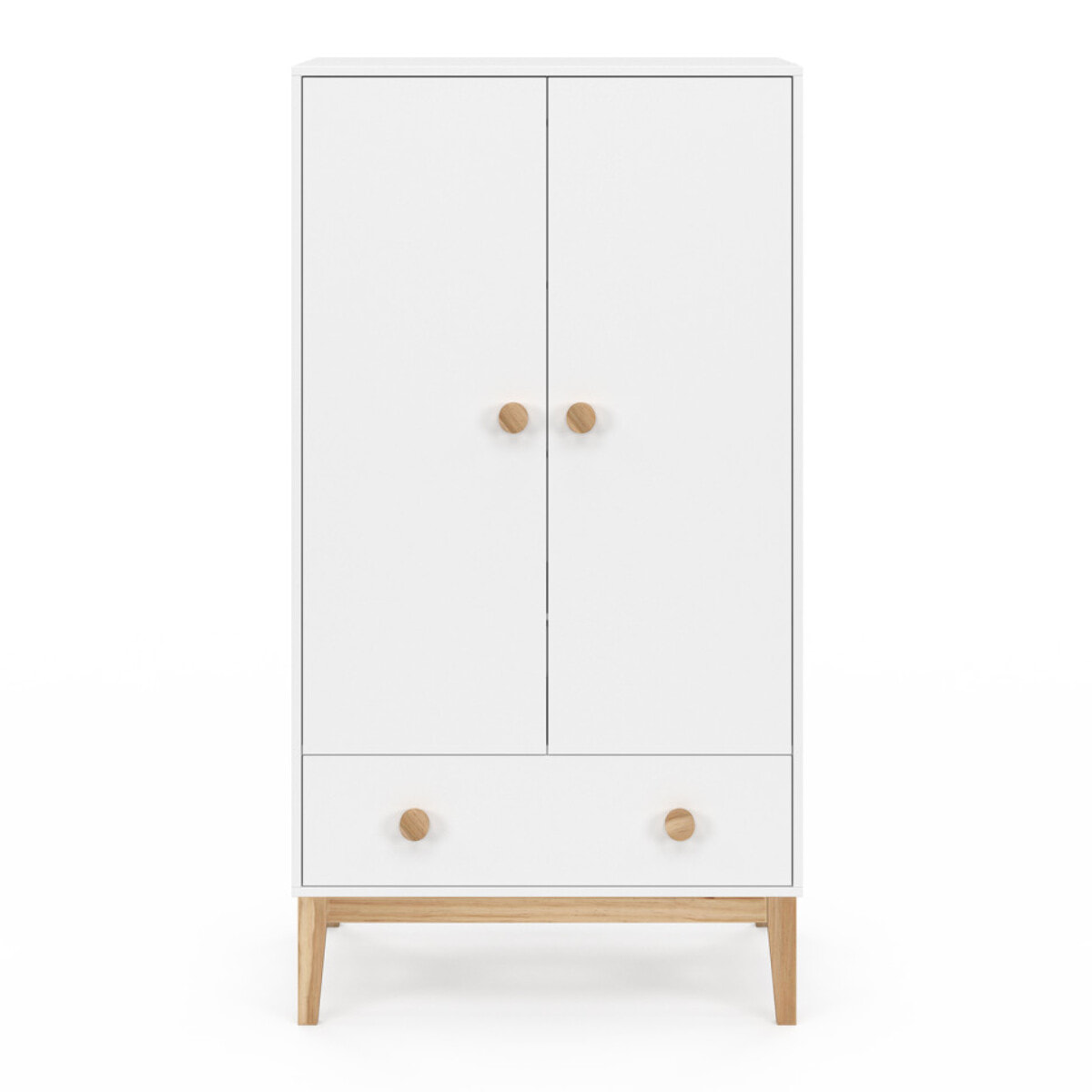 Armoire pour enfant Bella 2 portes effet hêtre et blanc