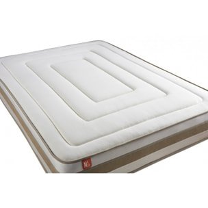 Pack matelas LE RAFFINÉ - Ressorts ensachés + Mémoire de forme BioVisco - Ep. 26 + sommier kit Beige