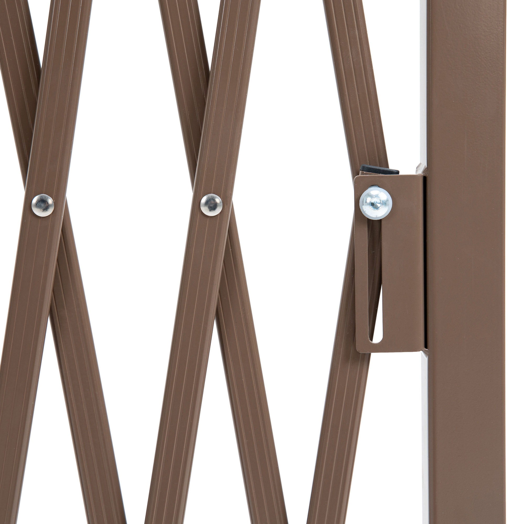 Valla de Jardín Exterior de Aleación de Aluminio Puerta de Jardín Exterior Extensible Valla Metálica para Decoración Terraza Patio 250x31x103,5 cm Café Oscuro