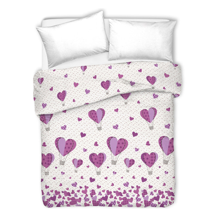 Copriletto di cotone mongolfiera rosa 100% cotone