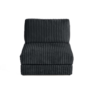 Jasper - module d'assise - en fausse fourrure côtelée - Gris Anthracite