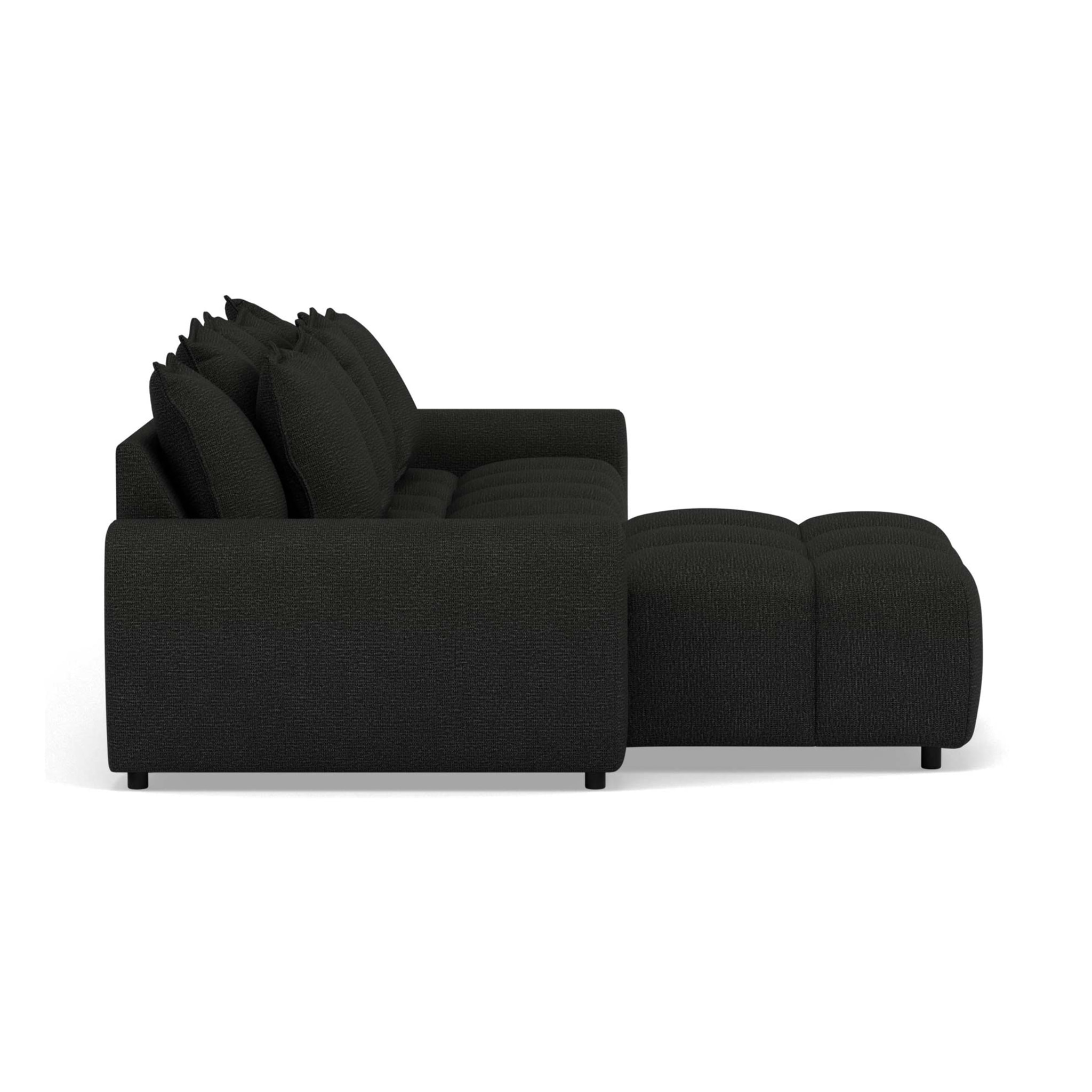 Adelaide - canapé d'angle réversible 4 places en tissu texturé - Noir