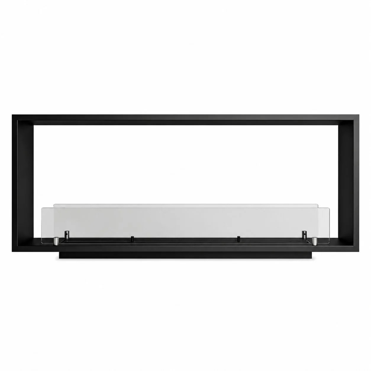 Venere 120 - Camino a Bioetanolo da Incasso Bifacciale 120x50x30 cm con Bruciatore 3lt in Acciaio