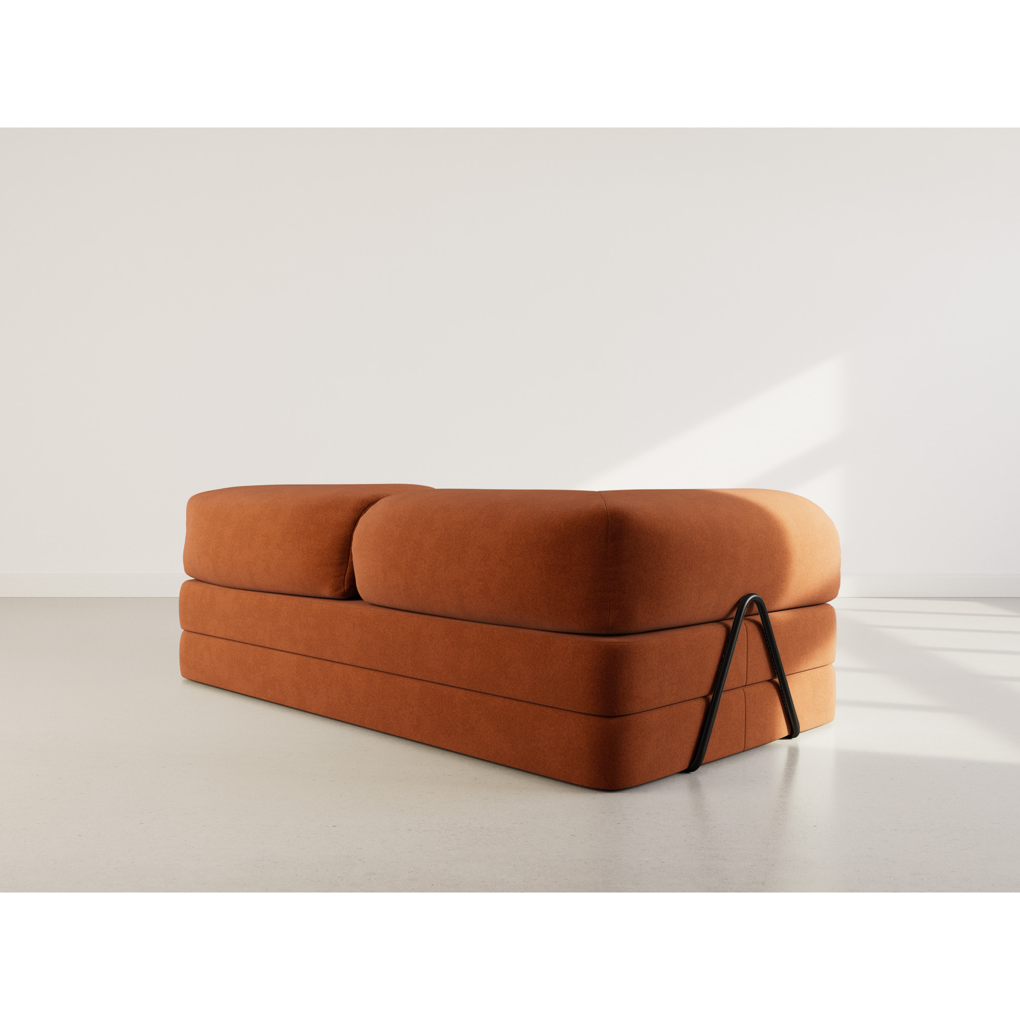 Nebula - Canapé 3 places convertible en velours texturé - Terracotta