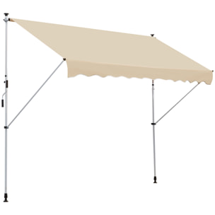 Toldo Portá¡til Balcón Plegable de Aluminio 3x1.5m Beige