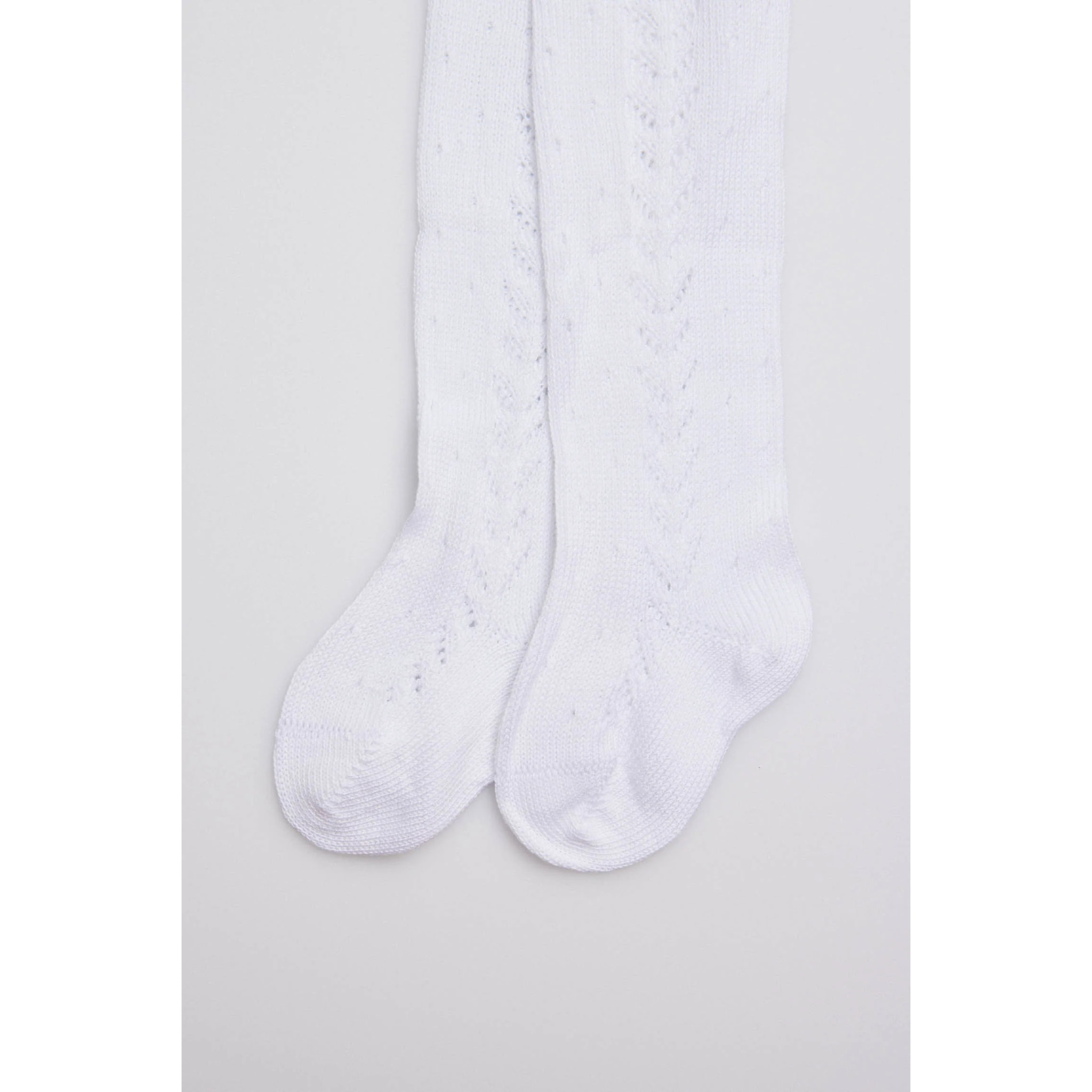 Collant bianco traforato