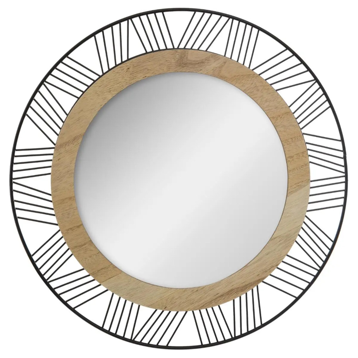 Miroir "Joe" métal noir D45cm