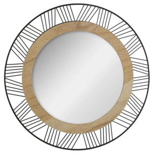 Miroir "Joe" métal noir D45cm