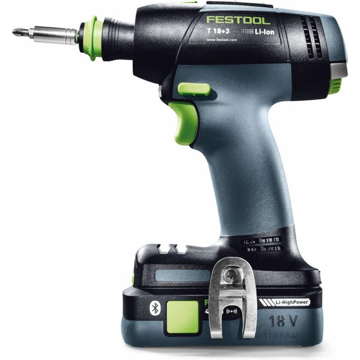 Perceuse visseuse sans fil T 18+3 HPC 4.0 I-Set - FESTOOL - avec 2 batteries 18V 4.0Ah - chargeur - accessoires - Systainer - 576989