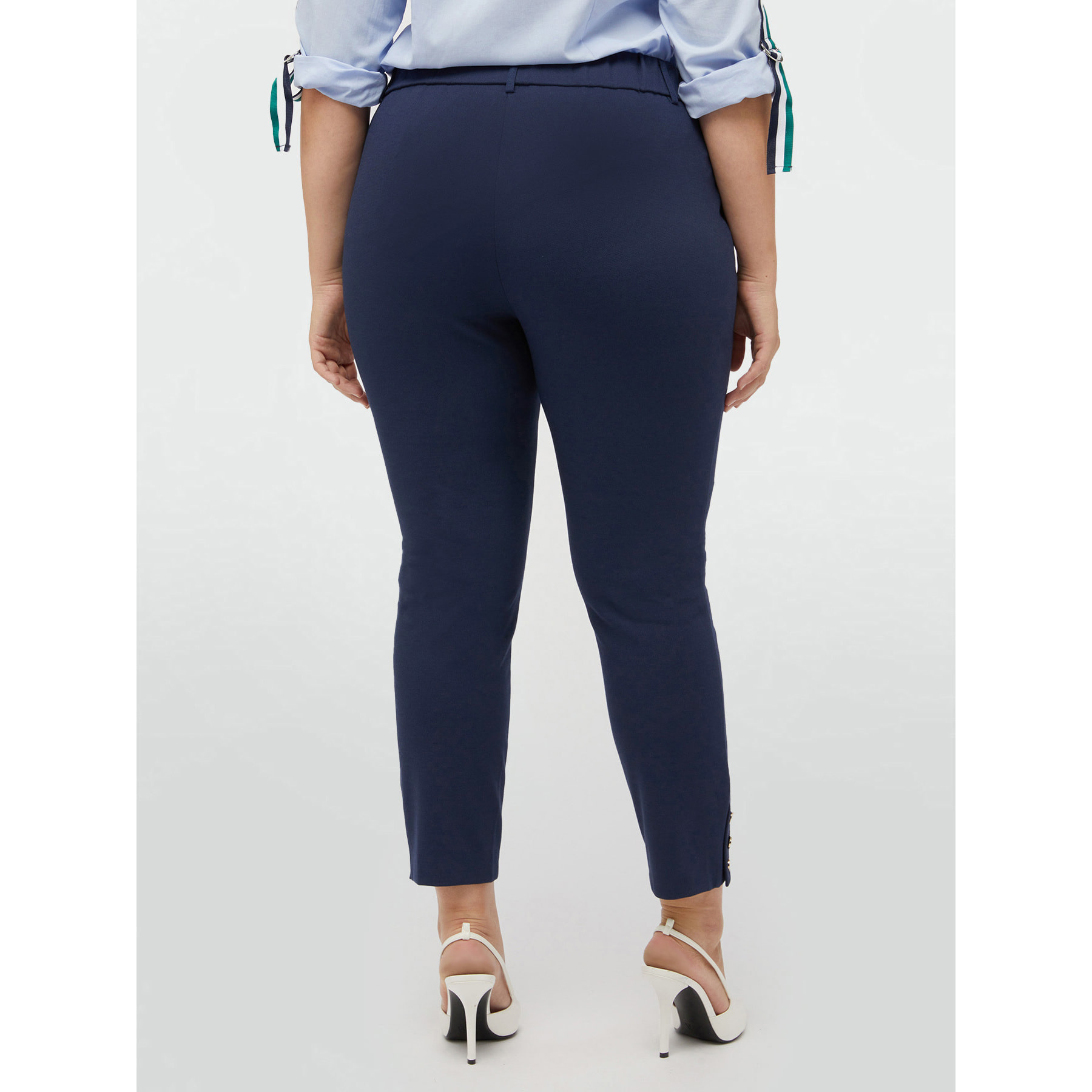 Fiorella Rubino - Pantalones slim de viscosa LENZING™ ECOVERO™ - Azul