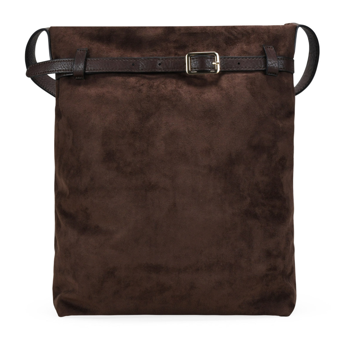 Bolso de hombro marrón con cinturón