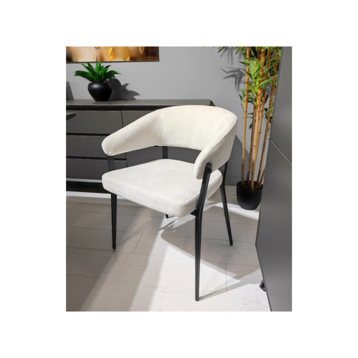 Chaise avec accoudoirs en tissu et structure en métal - ARNOLD
