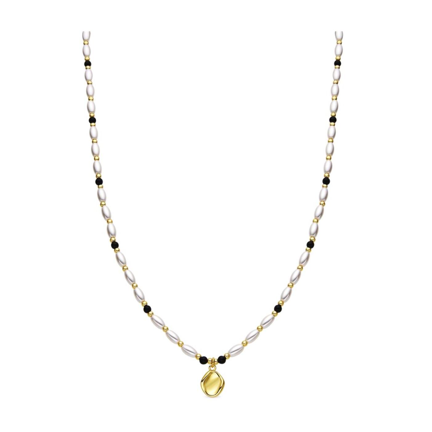 Collar con Perla Blanca acabado oro 18k